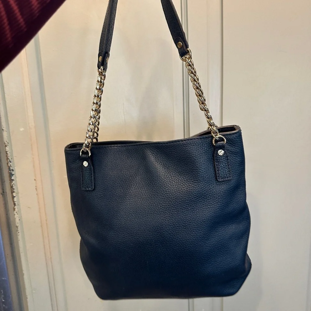 Michael Kors jet set Dark Blue Shoulder Bag with Gold Accents